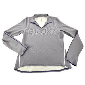 Inphorm Polo Shirt Womens XL Long-Sleeve Blue Striped Golf Tennis Top